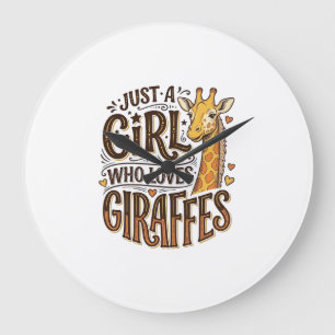 Gewoon een meisje dat van giraffen houdt vintage T Grote Klok
