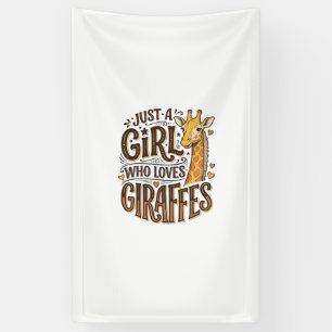 Gewoon een meisje dat van giraffen houdt vintage T Spandoek