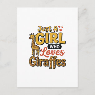 Gewoon Een Meisje Dat Van Giraffen Houdt Vintage V Briefkaart