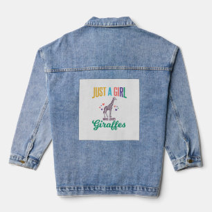Gewoon een meisje dat van giraffen houdt vintage v denim jacket