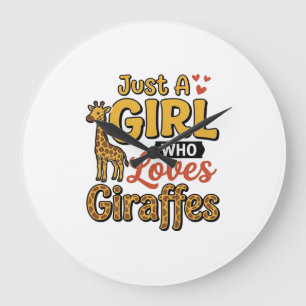 Gewoon Een Meisje Dat Van Giraffen Houdt Vintage V Grote Klok