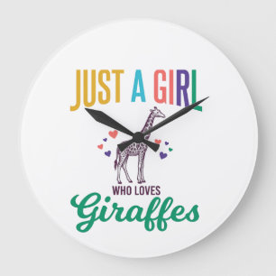 Gewoon een meisje dat van giraffen houdt vintage v grote klok