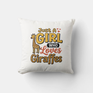 Gewoon Een Meisje Dat Van Giraffen Houdt Vintage V Kussen