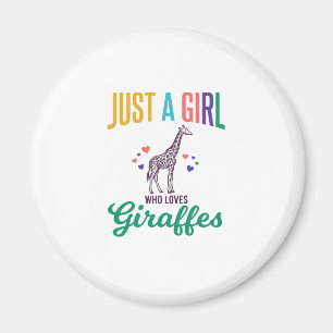 Gewoon een meisje dat van giraffen houdt vintage v magneet