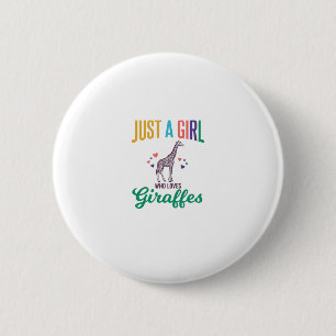 Gewoon een meisje dat van giraffen houdt vintage v ronde button 5,7 cm