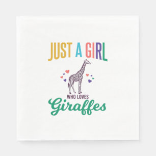 Gewoon een meisje dat van giraffen houdt vintage v servet