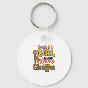 Gewoon Een Meisje Dat Van Giraffen Houdt Vintage V Sleutelhanger