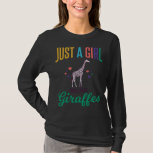 Gewoon een meisje dat van giraffen houdt vintage v t-shirt