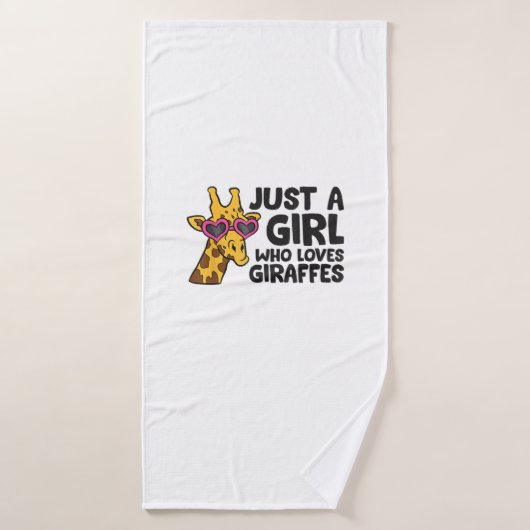 Gewoon een meisje dat van Giraffes houdt 3 Badhanddoek (Badhanddoek)
