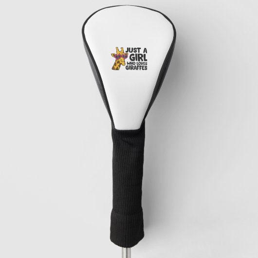 Gewoon een meisje dat van Giraffes houdt 3 Golfheadcover (Voorkant)