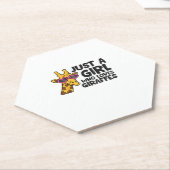 Gewoon een meisje dat van Giraffes houdt 3 Kartonnen Onderzetters (Schuin)