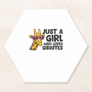 Gewoon een meisje dat van Giraffes houdt 3 Kartonnen Onderzetters