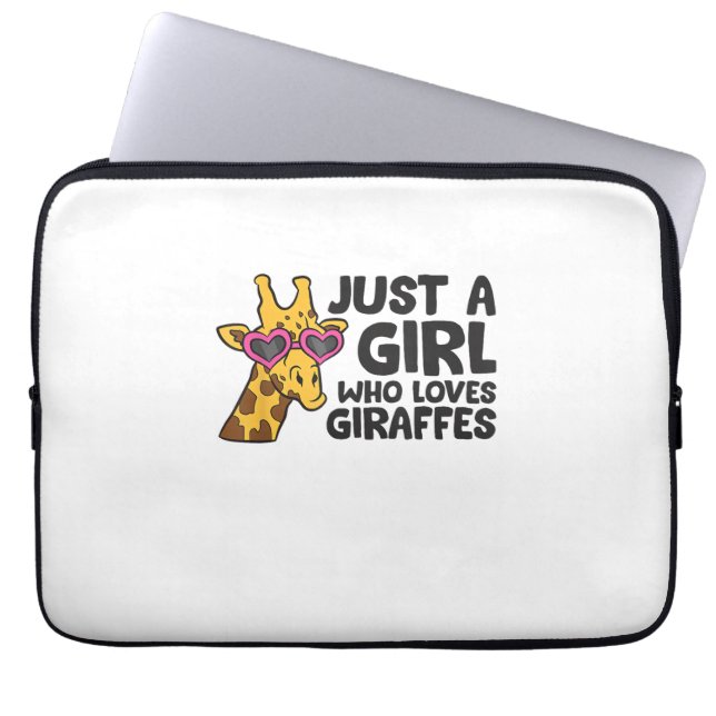 Gewoon een meisje dat van Giraffes houdt 3 Laptop Sleeve (Voorkant)