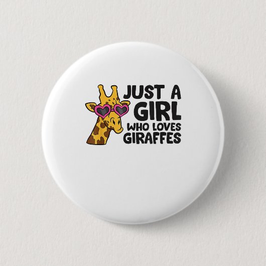 Gewoon een meisje dat van Giraffes houdt 3 Ronde Button 5,7 Cm (Voorkant)