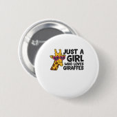 Gewoon een meisje dat van Giraffes houdt 3 Ronde Button 5,7 Cm (Voorkant /achterkant)