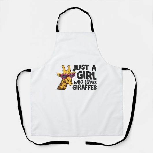 Gewoon een meisje dat van Giraffes houdt 3 Schort (Voorkant)