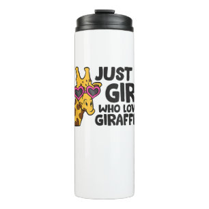 Gewoon een meisje dat van Giraffes houdt 3 Thermosbeker