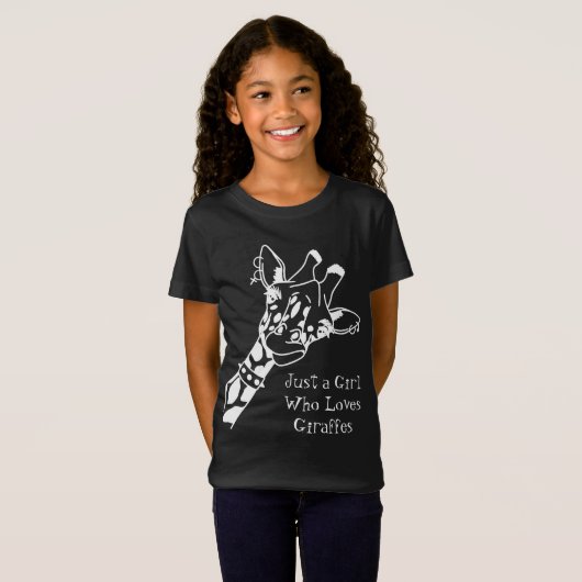 Gewoon een meisje dat van Giraffes houdt, die een  T-shirt (Voorkant volledig)