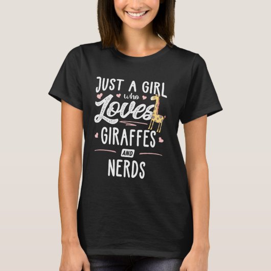Gewoon een meisje dat van Giraffes houdt en Giraff T-shirt (Voorkant)