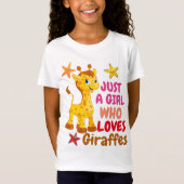 gewoon een meisje dat van giraffes t-shirt houdt (Voorkant)
