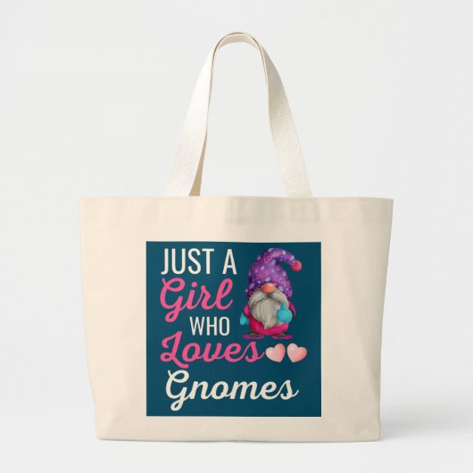 Gewoon een meisje dat van Gnomes houdt. Grote Tote Bag (Voorkant)