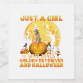 Gewoon een meisje dat van Golden Retriever houdt Wijn Etiket (Enkel label)