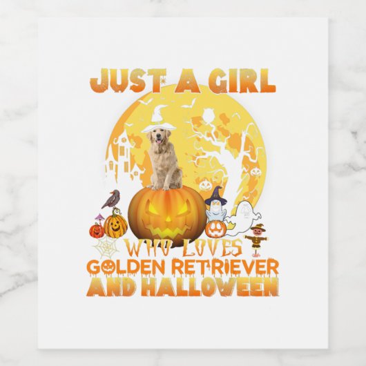 Gewoon een meisje dat van Golden Retriever houdt Wijn Etiket (Enkel label)