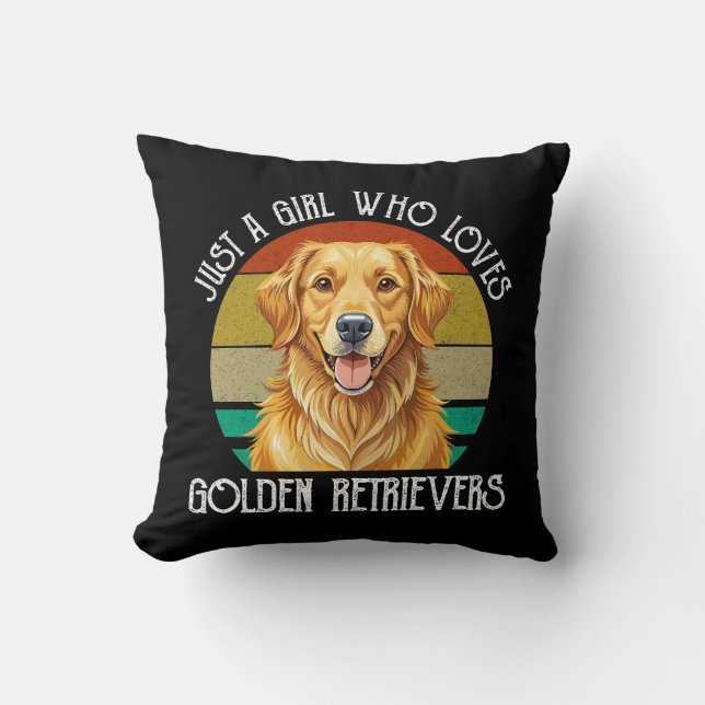Gewoon Een Meisje Dat Van Golden Retrievers Houdt Kussen (Voorkant)
