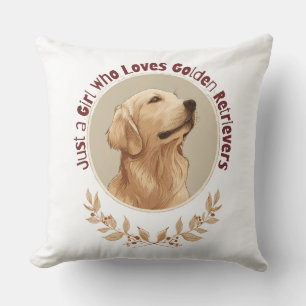 Gewoon een meisje dat van Golden Retrievers houdt Kussen