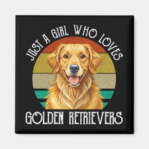 Gewoon Een Meisje Dat Van Golden Retrievers Houdt Magneet