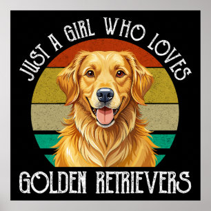 Gewoon Een Meisje Dat Van Golden Retrievers Houdt Poster
