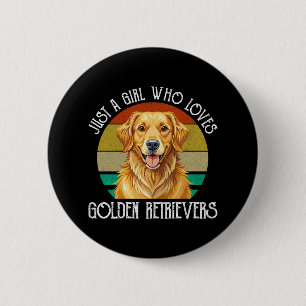 Gewoon Een Meisje Dat Van Golden Retrievers Houdt Ronde Button 5,7 Cm