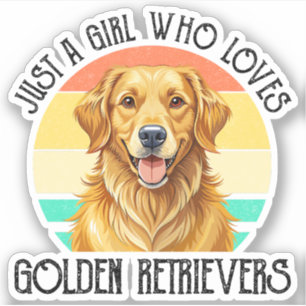 Gewoon Een Meisje Dat Van Golden Retrievers Houdt Sticker