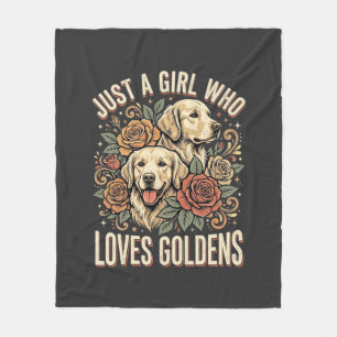 Gewoon een meisje dat van Goldens houdt Fleece Deken