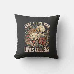 Gewoon een meisje dat van Goldens houdt Kussen