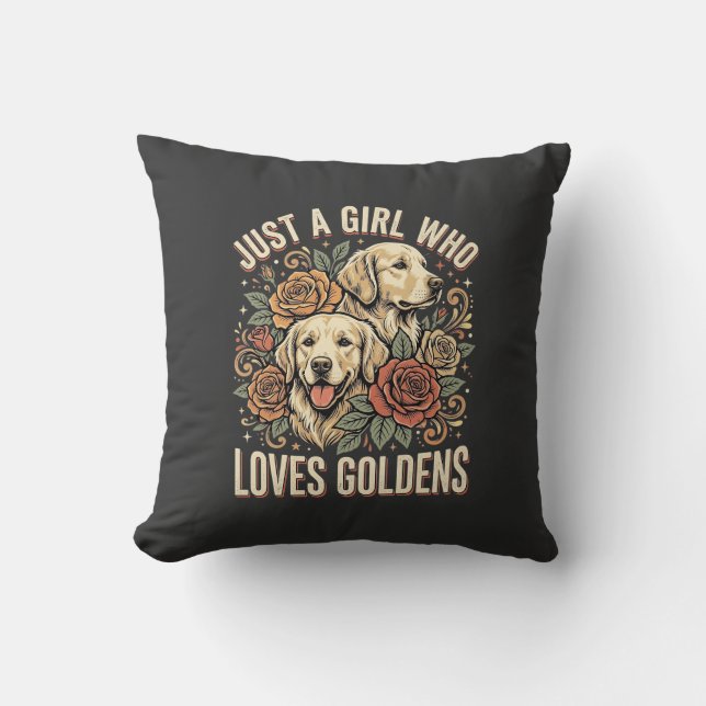 Gewoon een meisje dat van Goldens houdt Kussen (Voorkant)