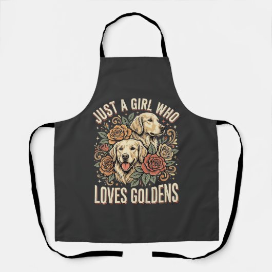 Gewoon een meisje dat van Goldens houdt Schort (Voorkant)