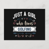 Gewoon een meisje dat van Golfing Funny Gifts houd Briefkaart (Voorkant)