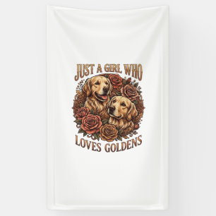 Gewoon een meisje dat van goudhonden hondenrozen h spandoek