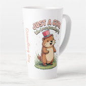 Gewoon een meisje dat van Groundhog Day houdt  Latte Mok (Rechterhoek)