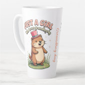 Gewoon een meisje dat van Groundhog Day houdt  Latte Mok (Linkerhoek)