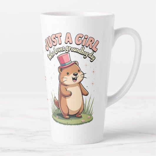 Gewoon een meisje dat van Groundhog Day houdt  Latte Mok (Rechts)