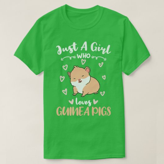 Gewoon een meisje dat van Guinee Pigs855 houdt T-shirt (Design voorkant)