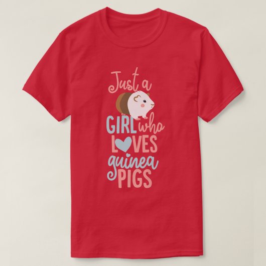 Gewoon een meisje dat van Guinee Pigs859 houdt T-shirt (Design voorkant)
