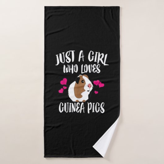 Gewoon een meisje dat van Guinee Pigs Guinee houdt Badhanddoek (Badhanddoek)