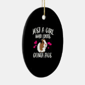 Gewoon een meisje dat van Guinee Pigs Guinee houdt Keramisch Ornament (Rechts)