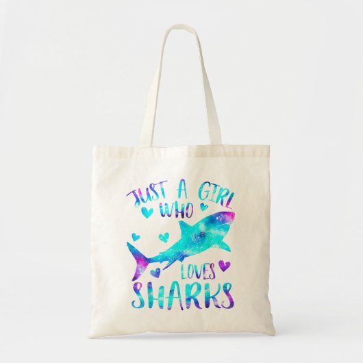 Gewoon een meisje dat van haaien houdt, die de haa tote bag (Voorkant)