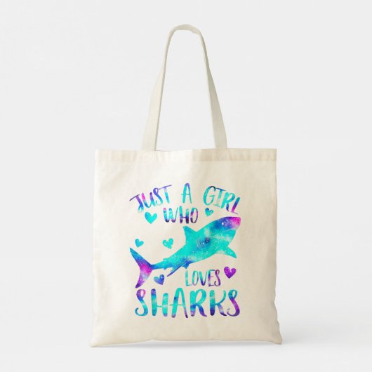 Gewoon een meisje dat van haaien houdt, Galaxy Sha Tote Bag (Achterkant)