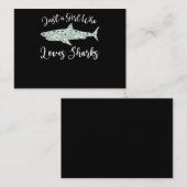 Gewoon een meisje dat van haaien houdt - geeft zee informatiekaartje (Voorkant / Achterkant)