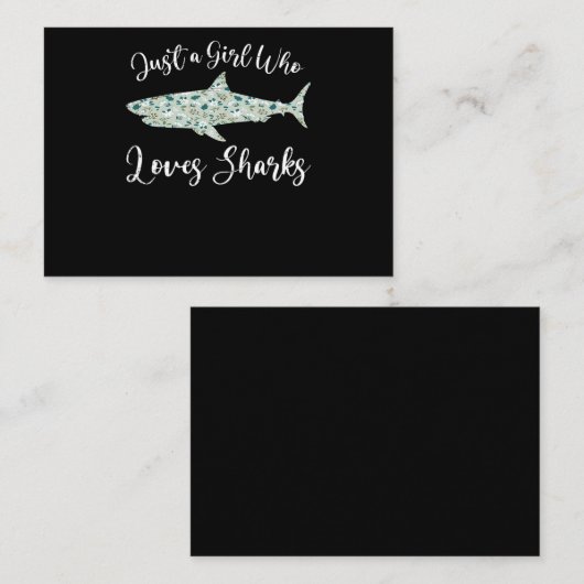 Gewoon een meisje dat van haaien houdt - geeft zee informatiekaartje (Voorkant / Achterkant)